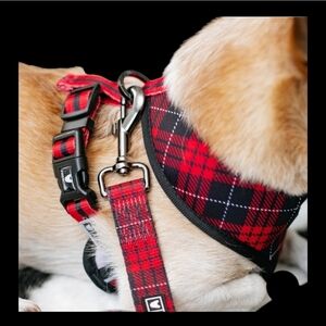 FRENCHIE Reversible Duo Red Tartan Plaid Dog Harness